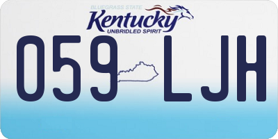KY license plate 059LJH