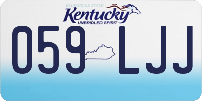 KY license plate 059LJJ