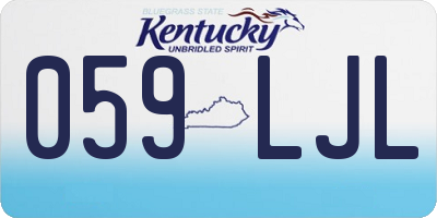 KY license plate 059LJL