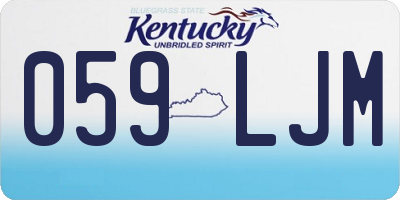 KY license plate 059LJM