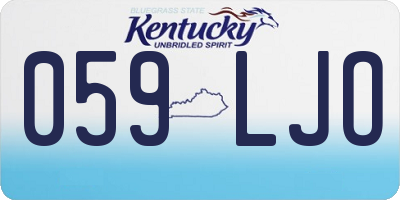 KY license plate 059LJO