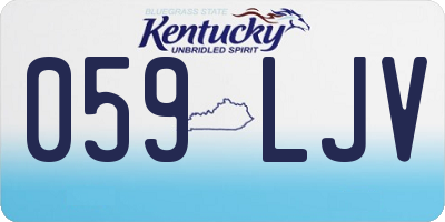 KY license plate 059LJV
