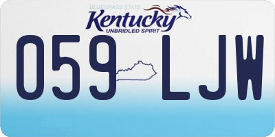 KY license plate 059LJW