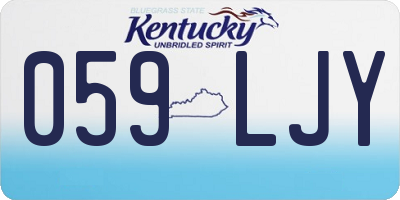 KY license plate 059LJY