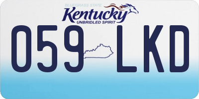 KY license plate 059LKD