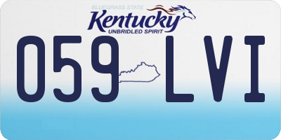 KY license plate 059LVI