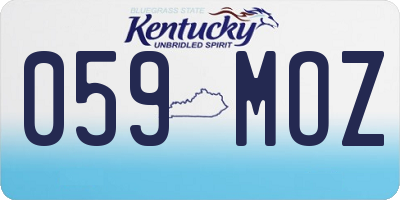 KY license plate 059MOZ