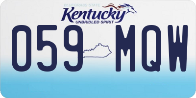 KY license plate 059MQW