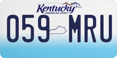 KY license plate 059MRU