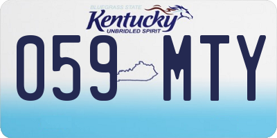 KY license plate 059MTY