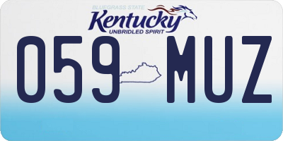 KY license plate 059MUZ