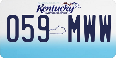KY license plate 059MWW