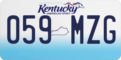 KY license plate 059MZG