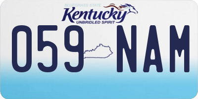 KY license plate 059NAM