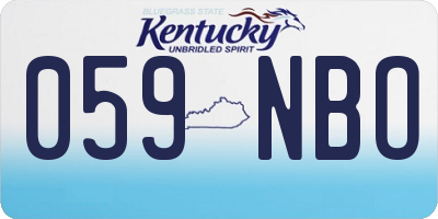 KY license plate 059NBO