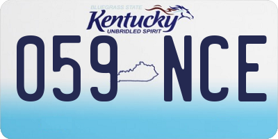 KY license plate 059NCE