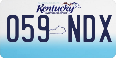 KY license plate 059NDX