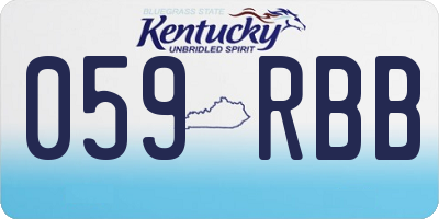 KY license plate 059RBB