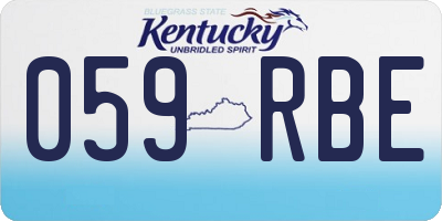 KY license plate 059RBE