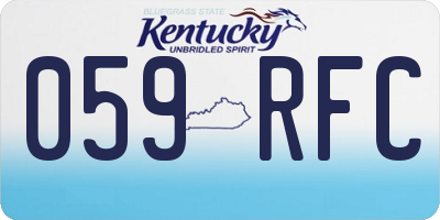 KY license plate 059RFC