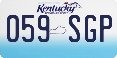 KY license plate 059SGP
