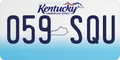 KY license plate 059SQU