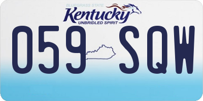KY license plate 059SQW