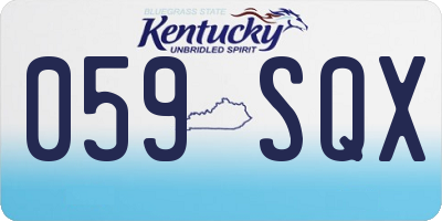 KY license plate 059SQX