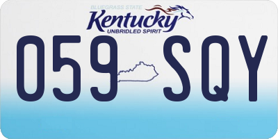 KY license plate 059SQY