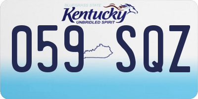 KY license plate 059SQZ