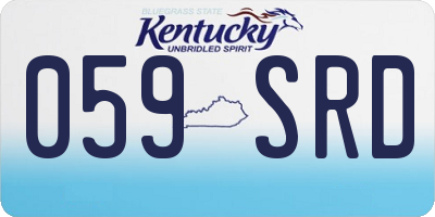 KY license plate 059SRD