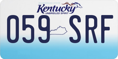 KY license plate 059SRF
