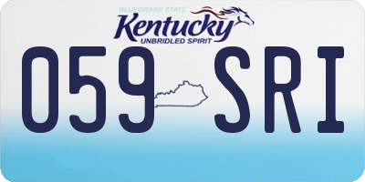 KY license plate 059SRI