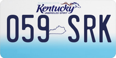 KY license plate 059SRK