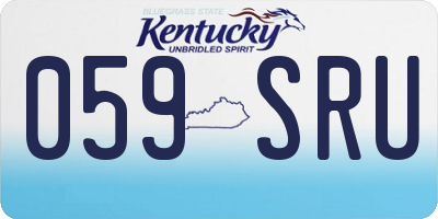 KY license plate 059SRU