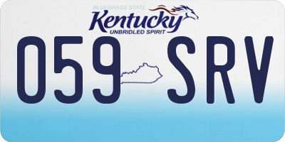 KY license plate 059SRV