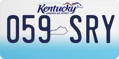 KY license plate 059SRY