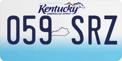 KY license plate 059SRZ
