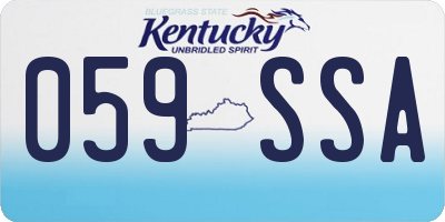 KY license plate 059SSA