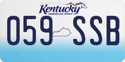 KY license plate 059SSB