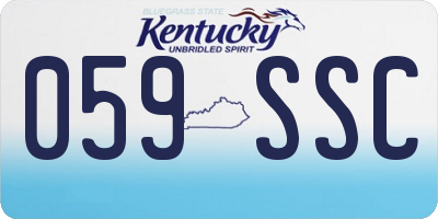 KY license plate 059SSC