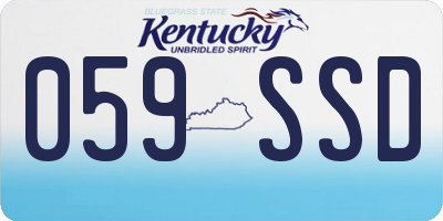 KY license plate 059SSD