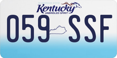 KY license plate 059SSF