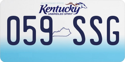 KY license plate 059SSG