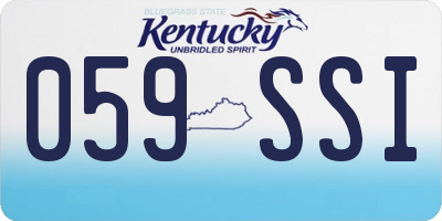 KY license plate 059SSI