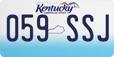 KY license plate 059SSJ