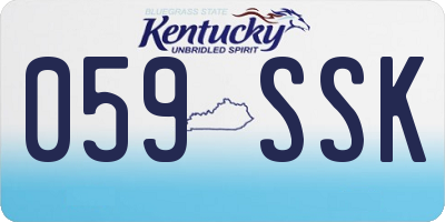 KY license plate 059SSK