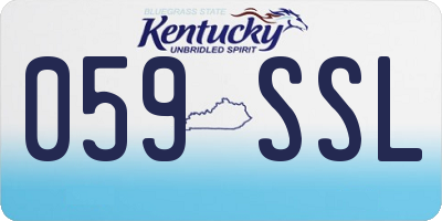 KY license plate 059SSL