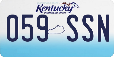 KY license plate 059SSN