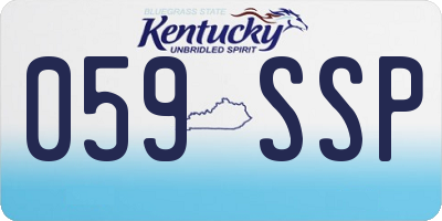 KY license plate 059SSP